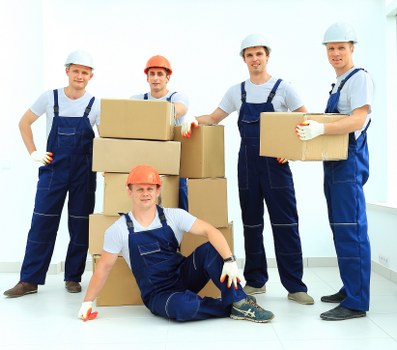 Packing support for a Twickenham move with labeled boxes and wrapped items