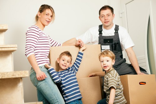 Moving furniture through a Twickenham apartment building staircase