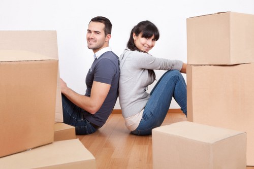 Removal van and movers working on a Twickenham property move