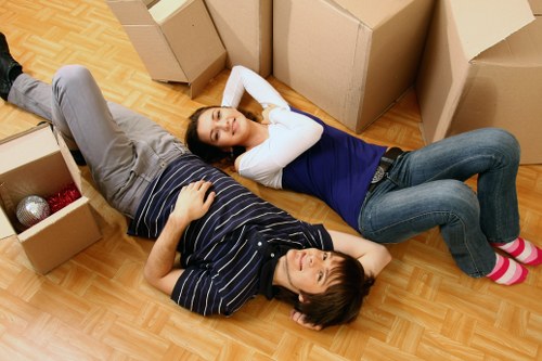 Moving boxes and furniture prepared for removals in Twickenham